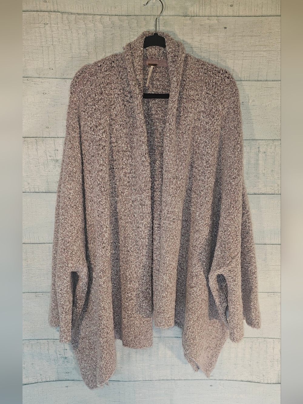 Free People Plush BFF Open Cardigan - Greyish Purple